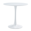 Masă dining, rundă, alb mat, diametru 80 cm, REVENTON NEW-Dacenergy.ro