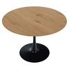 Masă de sufragerie, rotundă, stejar/negru, diametru 110 cm, REVENTON NEW-poza 7-Dacenergy.ro