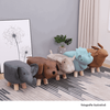 Taburet în formă de elefant, gri/natural, BALBO-poza 5-Dacenergy.ro