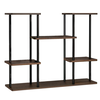 Suport pentru flori metalic, negru/lemn rustic, LEDER-poza 3-Dacenergy.ro