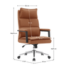 Scaun de birou, piele ecologică maro camel/crom, KAHIL-poza 6-Dacenergy.ro