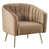 Fotoliu de design, ţesătură Velvet maro/gold crom-auriu, BAGY-Dacenergy.ro