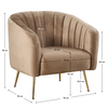 Fotoliu de design, ţesătură Velvet maro/gold crom-auriu, BAGY-poza 6-Dacenergy.ro