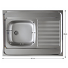 Chiuvetă inox, universală 80x60, LAY ON-poza 3-Dacenergy.ro
