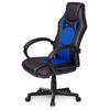 Scaun gaming DacEnergy©, ergonomic, cu tetiera, reglare lina a inaltimii, spate inalt cu orificii de ventilatie, roti duble, baza durabila, negru si albastru, Culoare: Albastru, Negru-poza 2-Dacenergy.ro