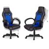 Scaun gaming DacEnergy©, ergonomic, cu tetiera, reglare lina a inaltimii, spate inalt cu orificii de ventilatie, roti duble, baza durabila, negru si albastru, Culoare: Albastru, Negru-poza 6-Dacenergy.ro