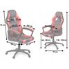 Scaun gaming DacEnergy©, baza larga, stabila, roti de cauciuc, mecanism TILT, cu tetiera, spatar ergonomic, lift cu gaz, negru si rosu, Culoare: Rosu, Negru-poza 3-Dacenergy.ro