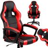 Scaun gaming DacEnergy©, baza larga, stabila, roti de cauciuc, mecanism TILT, cu tetiera, spatar ergonomic, lift cu gaz, negru si rosu, Culoare: Rosu, Negru-poza 6-Dacenergy.ro