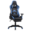 Scaun gaming DacEnergy©, rotativ, regabil pe inaltime, rotatie 360°, tapitat din PVC, culoare negru/albastru, Culoare: Albastru, Negru-poza 3-Dacenergy.ro