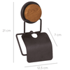 Set accesorii baie, fabricat din ABS si otel, cuier baie, sapuniera, suport pentru prosop, pentru uscator de par, pentru hartie igienica, pahar baie, finisaj negru si lemn-poza 8-Dacenergy.ro