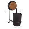 Set accesorii baie, fabricat din ABS si otel, cuier baie, sapuniera, suport pentru prosop, pentru uscator de par, pentru hartie igienica, pahar baie, finisaj negru si lemn-poza 9-Dacenergy.ro