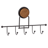 Set accesorii baie, fabricat din ABS si otel, cuier baie, sapuniera, suport pentru prosop, pentru uscator de par, pentru hartie igienica, pahar baie, finisaj negru si lemn-poza 13-Dacenergy.ro