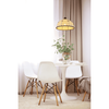 Suspensie, fabricat din metal, abajur textil decorat cu snur de canepa, soclu E27, IP20, 300 x 1200 mm, negru si bej-poza 2-Dacenergy.ro