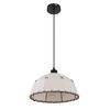 Suspensie, fabricat din metal, abajur textil decorat cu snur de canepa, soclu E27, IP20, 300 x 1200 mm, negru si bej-poza 4-Dacenergy.ro