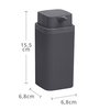 Dozator sapun lichid, pentru baie sau bucatarie, fabricat din polistiren, durabil si usor de intretinut, 0.4 L, 6.8 x 6.8 x 15.5 cm, antracit, Culoare: Antracit-poza 2-Dacenergy.ro