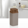 Dozator sapun lichid, pentru baie sau bucatarie, fabricat din ABS si polistiren, durabil si usor de intretinut, 0.4 L, 6.8 x 6.8 x 15.5 cm, maro si lemn, Culoare: Maro, Lemn-poza 2-Dacenergy.ro