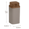 Dozator sapun lichid, pentru baie sau bucatarie, fabricat din ABS si polistiren, durabil si usor de intretinut, 0.4 L, 6.8 x 6.8 x 15.5 cm, maro si lemn, Culoare: Maro, Lemn-poza 3-Dacenergy.ro