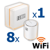 Kit termostat de ambient si 8 capete termostat smart pentru calorifer Netatmo, WI-FI, cu afisaj digital LCD, compatibile cu IOS sau Android, control de la distanta, detectare fereastra deschisa, programabil, Numar piese: 9-Dacenergy.ro