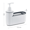 Set accesorii baie, fabricat din polistiren, dozator pentru sapun lichid si organizator, 0.2 L, 18 x 17.5 x 6 cm, alb, Culoare: Alb-poza 2-Dacenergy.ro