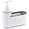 Set accesorii baie, fabricat din polistiren, dozator pentru sapun lichid si organizator, 0.2 L, 18 x 17.5 x 6 cm, alb, Culoare: Alb-Dacenergy.ro