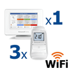 Kit termostat de ambient si 3 capete termostat smart pentru calorifer Honeywell Home, Wi-Fi, control de la distanta, siguranta pentru copii, detectare fereastra deschisa, protectie la inghet, afisaj digital, Numar piese: 4-Dacenergy.ro