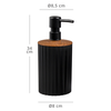 Dozator sapun lichid, pentru baie sau bucatarie, fabricat din polipropilena si ABS, 0.4 L, negru si lemn, Culoare: Negru, Lemn-poza 2-Dacenergy.ro
