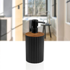 Dozator sapun lichid, pentru baie sau bucatarie, fabricat din polipropilena si ABS, 0.4 L, negru si lemn, Culoare: Negru, Lemn-poza 3-Dacenergy.ro