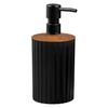Dozator sapun lichid, pentru baie sau bucatarie, fabricat din polipropilena si ABS, 0.4 L, negru si lemn, Culoare: Negru, Lemn-Dacenergy.ro