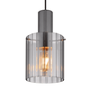 Suspensie, realizata din metal, un abajur din sticla fumurie, 180 x 1500 mm, IP20, o sursa cu soclu E27, gri inchis-poza 4-Dacenergy.ro