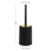 Perie WC, polipropilena si ABS, montaj stativ, design modern, 11.9 x 11.9 x 34 cm, negru si auriu, Culoare: Negru, Auriu-poza 3-Dacenergy.ro