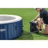 Piscina gonflabila cu hidromasaj Intex, 4 persoane, capac termoizolant pentru mentinerea temperaturii apei, dozator chimic plutitor, cartus filtrare, sistem de umflare automat, 180 x 66 cm, albastru-poza 3-Dacenergy.ro
