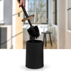Perie WC, polipropilena si ABS, montaj stativ, design modern, 11.9 x 11.9 x 34 cm, negru si lemn, Culoare: Negru, Lemn-poza 2-Dacenergy.ro