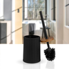 Perie WC, polipropilena si ABS, montaj stativ, design modern, 11.9 x 11.9 x 34 cm, negru si lemn, Culoare: Negru, Lemn-poza 3-Dacenergy.ro