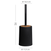 Perie WC, polipropilena si ABS, montaj stativ, design modern, 11.9 x 11.9 x 34 cm, negru si lemn, Culoare: Negru, Lemn-poza 4-Dacenergy.ro