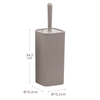 Perie WC, polistiren si ABS, montaj stativ, design modern, 10.2 x 10.2 x 34.2 cm, maro, Culoare: Maro-poza 3-Dacenergy.ro
