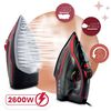 Fier de calcat cu abur, talpa ceramica, oprire automata, autocuratare, protectie la supraincalzire, rezervor de apa de 230 ml, abur vertical, reglare a temperaturii, 2600 W, gri si rosu, Culoare: Gri, Rosu-poza 7-Dacenergy.ro