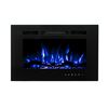 Focar semineu electric, de perete, 3D efect, aeroterma, temporizator, siguranta pentru copii, Ambient Light, iluminare LED, control manual, flacara colorata, protectie la supraincalzire, 1.5 kW, 660 x 420 x 135 mm, negru-Dacenergy.ro