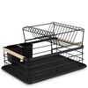 Uscator de vase DacEnergy©, doua niveluri, cu tava de uscare, solid si elegant, 43 x 32 x 27 cm, negru-Dacenergy.ro