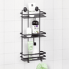 Etajera baie, din otel, design modern, montaj pe perete, cu suruburi, 3 rafturi, 30 x 13 x 52 cm, negru, Culoare: Negru, Inaltime: 52 cm-poza 2-Dacenergy.ro