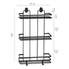 Etajera baie, din otel, design modern, montaj pe perete, cu suruburi, 3 rafturi, 30 x 13 x 52 cm, negru, Culoare: Negru, Inaltime: 52 cm-poza 3-Dacenergy.ro