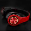 Casti audio On Ear DacEnergy©, Wireless, Bluetooth 5.0/ MP3 Card, Plug-In, HI-FI sound, Hands-free Call, design ergonomic, culoare rosu/negru-poza 3-Dacenergy.ro