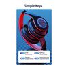 Casti audio On Ear DacEnergy©, Wireless, Bluetooth 5.0/ MP3 Card, Plug-In, HI-FI sound, Hands-free Call, design ergonomic, culoare negru/rosu-poza 4-Dacenergy.ro