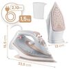 Fier de calcat cu abur, talpa ceramica, oprire automata, autocuratare, protectie la supraincalzire, rezervor de apa de 360 ml, abur vertical, reglare a temperaturii, 3000 W, alb, Culoare: Alb-poza 2-Dacenergy.ro