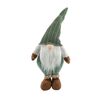 Figurina decorativa de Craciun DacEnergy©, tip gnom, realizata din poliester si nisip, aspect simpatic, 30 x 12 x 80 cm, culori elegante de alb si verde-Dacenergy.ro