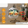 Decoratiune Craciun glob cu tren DacEnergy©, din polirasina, inaltime de 31 cm, 16 LED-uri, lumina multicolora, 8 melodii clasice de Craciun, alimentare baterii-poza 2-Dacenergy.ro