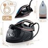Statie de calcat cu abur, talpa ceramica cu micro-canale, autocuratare, protectie la supraincalzire, rezervor de apa de 1500 ml, abur vertical, reglare temperatura, oprire automata, 3000 W-poza 7-Dacenergy.ro