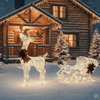 Decoratiune Craciun exterior sanie cu ren DacEnergy©, functia timer, 160 LED-uri, lumina calda, alimentare curent electric, 100 x 70 x 80 cm-poza 2-Dacenergy.ro