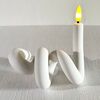 Decoratiune lumanare torsion DacEnergy©, realizata din plastic, design rasucit, inedit, cu efect de flacara generat de LED-ul alb cald, 2.2 x 41 cm, alimentare cablu USB-Dacenergy.ro