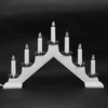 Decoratiune Craciun DacEnergy©, realizata din plastic, forma de piramica, cu 7 surse de iluminat, 21W, 400 x 290 mm, alimentare priza, alb-Dacenergy.ro