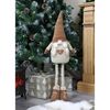 Figurina decorativa de Craciun DacEnergy©, tip gnom, realizata din poliester si nisip, aspect simpatic, 22 x 12 x 56 / 75 cm, nuante elegante de gri si maro-poza 2-Dacenergy.ro